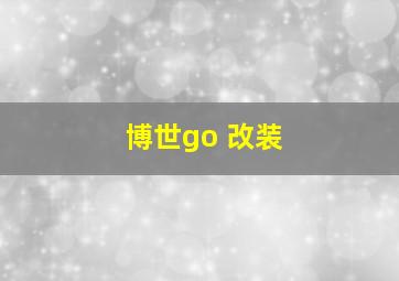 博世go 改装